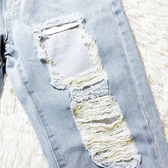 Princess Polly Ligth Washed Ripped Distressed Jeans SZ6 - Picture 5 of 9